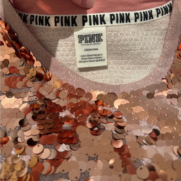 PINK sweatshirt with gold sequins - Picture 4 of 5